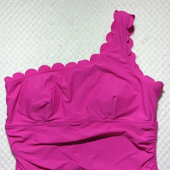 Cupshe Rose Red Twilight One Shoulder Tankini Top - Picture 2 of 5